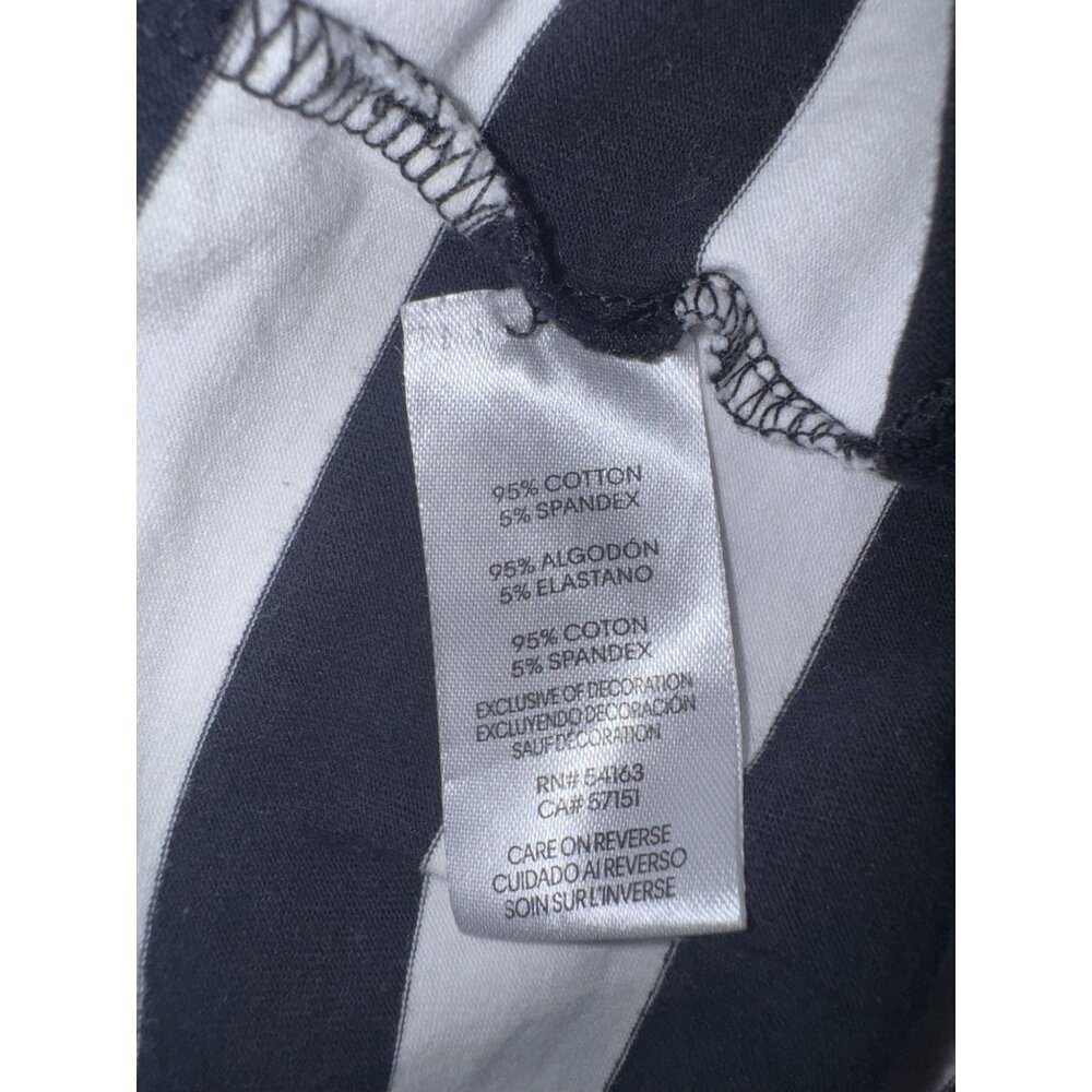 Karl Lagerfeld CEst Moi Blue & White Striped T-Shirt With Red Text Womens Size - Picture 4 of 7